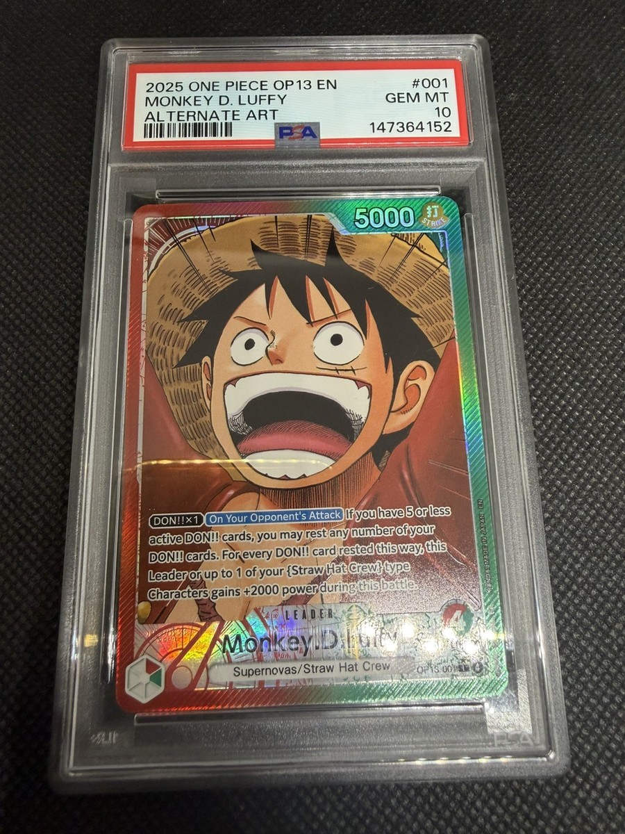 2025 One Piece Monkey D. Luffy Leader Alt Art #OP13-001 PSA 10 GEM