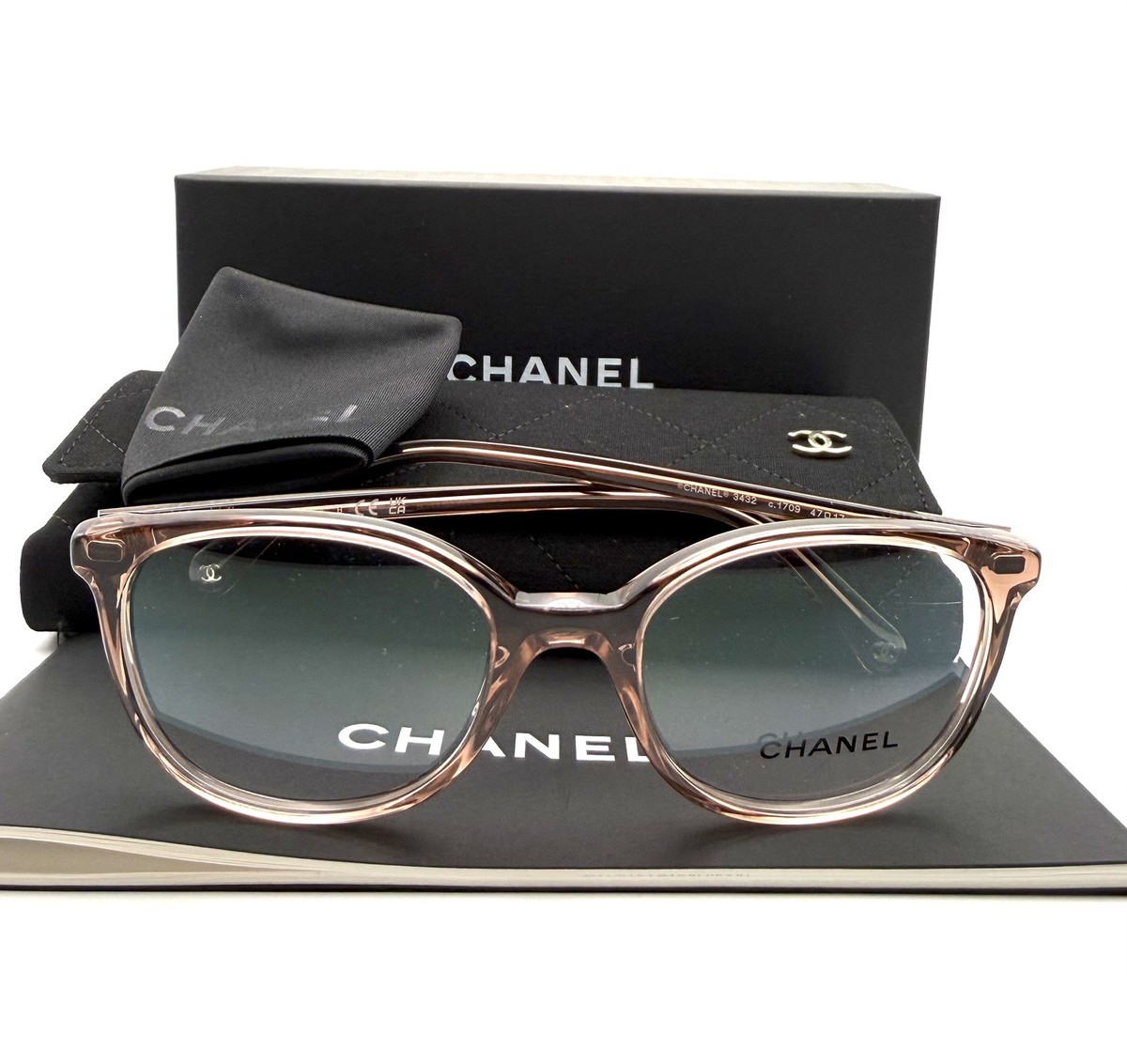 Chanel CH3432 1709 47mm Transparent Brown Pantos Eyeglasses Frame