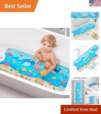 Baby Bath Mat for Tub Non Slip Kids, 40 X 16 Inch Extra Long Bathtub Mat with...