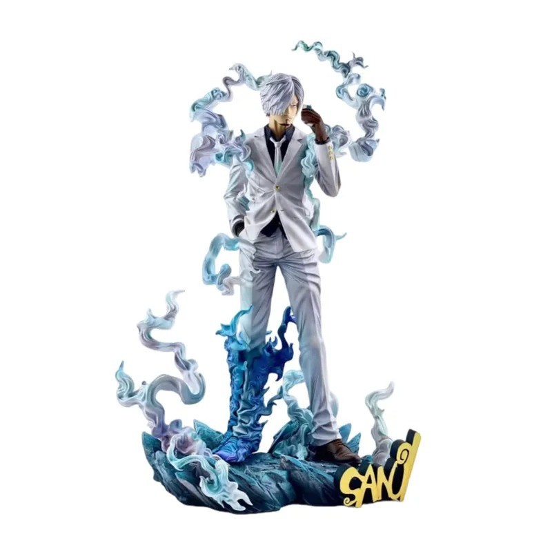 Figurine Sanji One Piece argentée de 28 cm résolvant le manque de place et de brillance