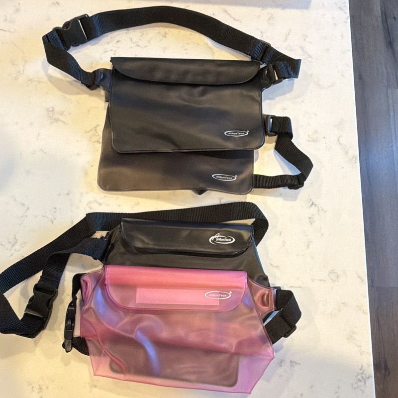 AiRunTech Waterproof Adjustable Hiking Waist Pack 5L Buckle 1 Pocket Black/Pink