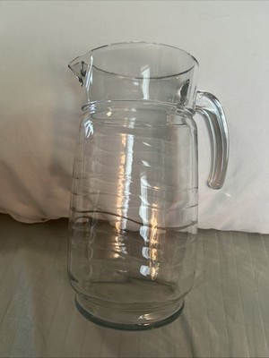 Vintage Pasabahce Doro (google) glass pitcher with clear ribbed design Perfect