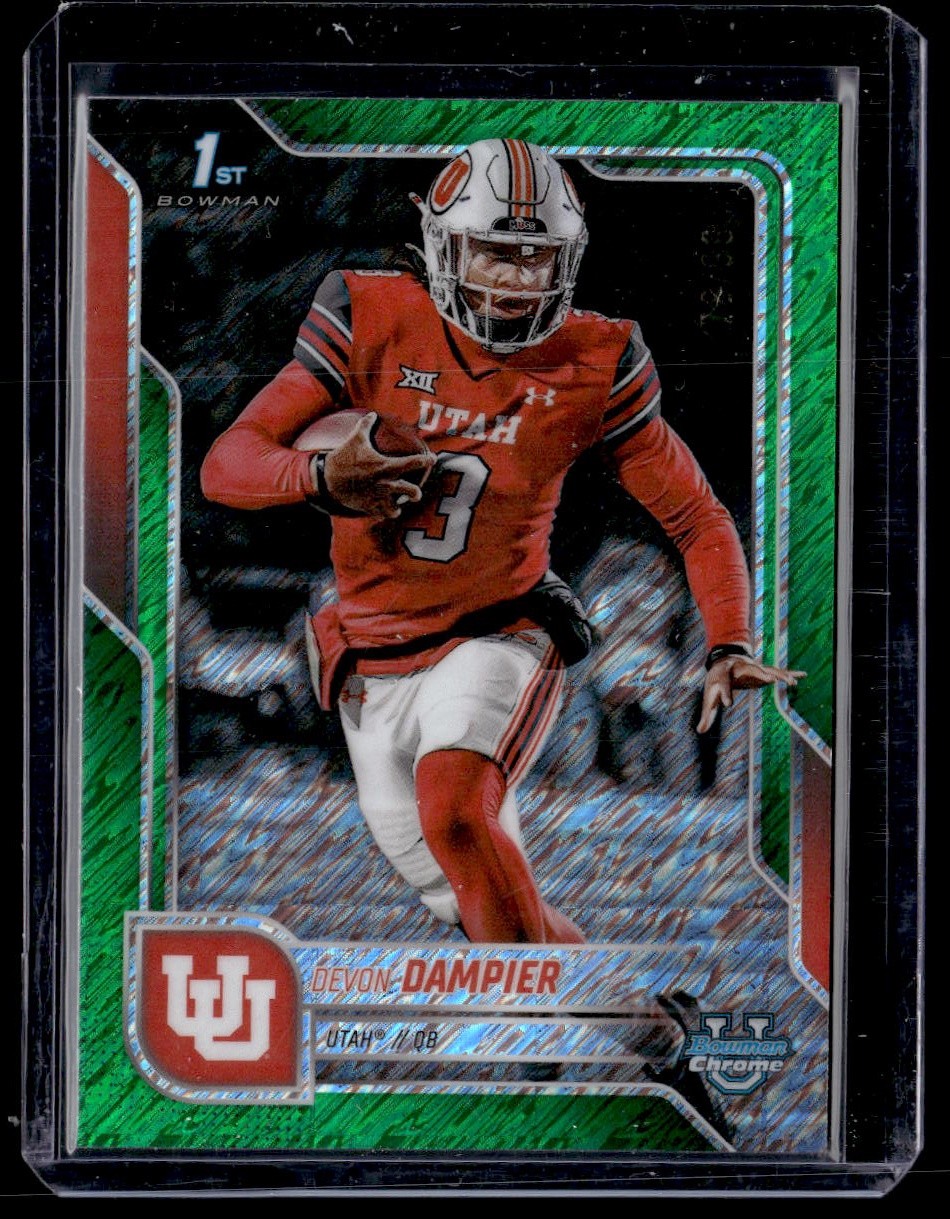 2025 Bowman University Chrome #3 Devon Dampier Green Shimmer Refractor #/99