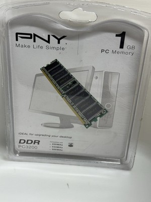 PNY 1GB DDR PC3200 400MHz Desktop RAM Memory Module MD1024SD1-400-V2 Sealed