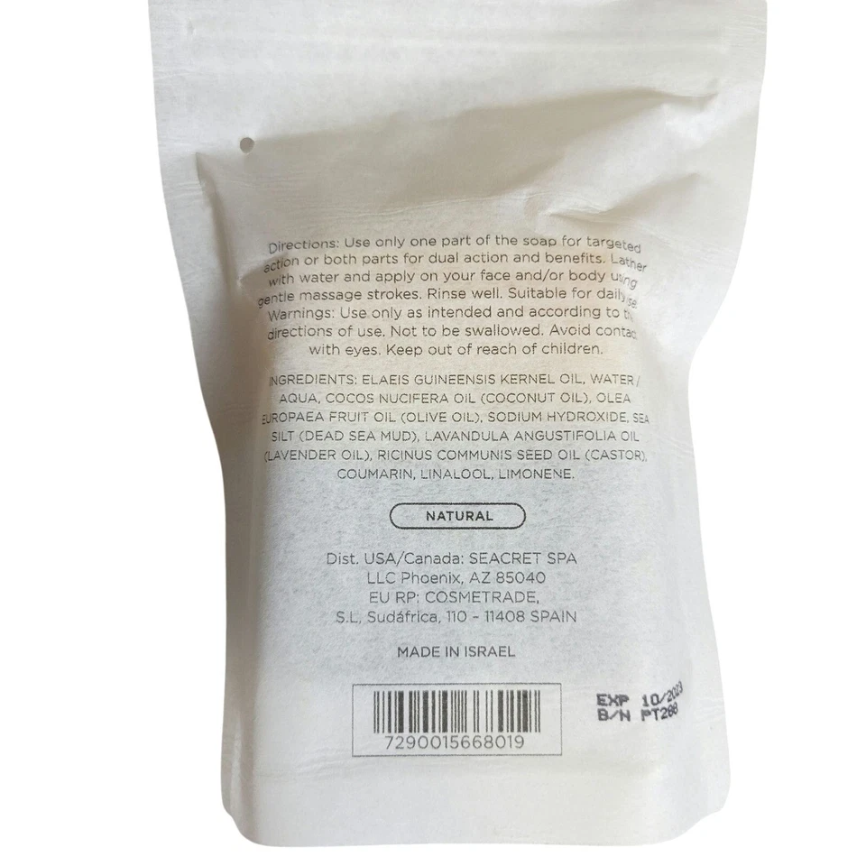 Jabón Seacret Dual Power Mar Muerto barro y aceite de oliva hecho a mano barra de 3,5 oz NUEVO Foto 2 de 2