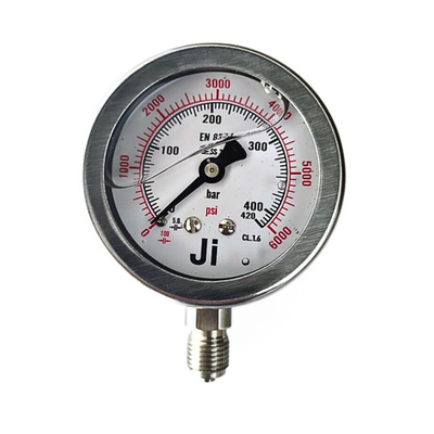 #ad quot;Jiquot; Economical Pressure Gauge 2.5quot; Dial 0 to 420 Bar Bottom Entry SS Body $125.00