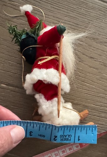 2 figuras vintage de Papá Noel/muñeco de nieve con bastones adorno de Navidad - Imagen 20 de 20