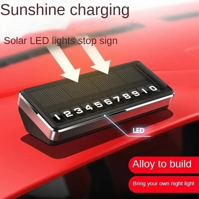 Solar LED Temporärer Parkausweis verstecktes Nummernschild Auto Parkstopp Gadget 