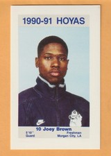 Joey Brown Georgetown Hoyas 1990-91 Card #11 Morgan City Louisiana