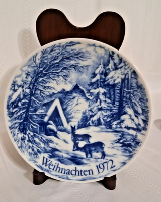 Echt Cobalt Schuman Arzberg WEIHNECHTEN 1972, Christmas Plate 1st in Series