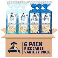 Quaker Large Rice Cakes, Gluten Free, Lightly Salted 4.47 Ounce Pack of 6