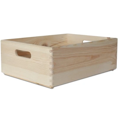 Caisse Bois Rangement | 40 x 30 x 14 cm (+/- 1cm) | Boîte de Rangement Bois - Photo 1/4