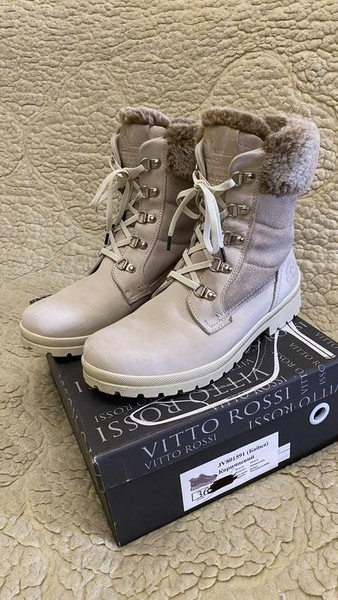 Women Panama Jack Boots Ivory Leather 39