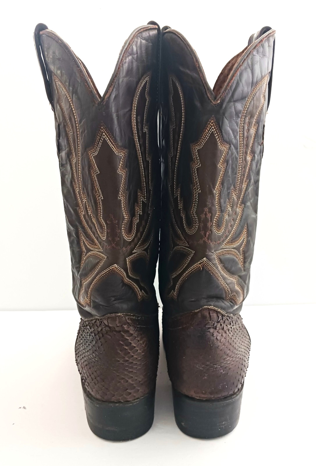 VTG Cold River Exotic Python Brown Leather Embroi… - image 6