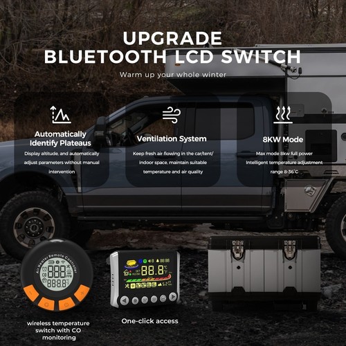 TB10PRO 8kW Diesel Calentador de Aire 12V/24V/110-240V& Monitor LCD&Bluetooth - Imagen 3 de 17