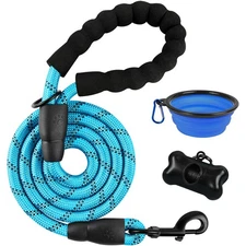 Heavy Duty Dog Leash Large Medium Dogs Padded Reflective Blue 5 FT 1/2 Inch