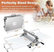 Open 40.9''x15.5"Commercial Folding Manual Stainless Steel Machine Dough Sheeter