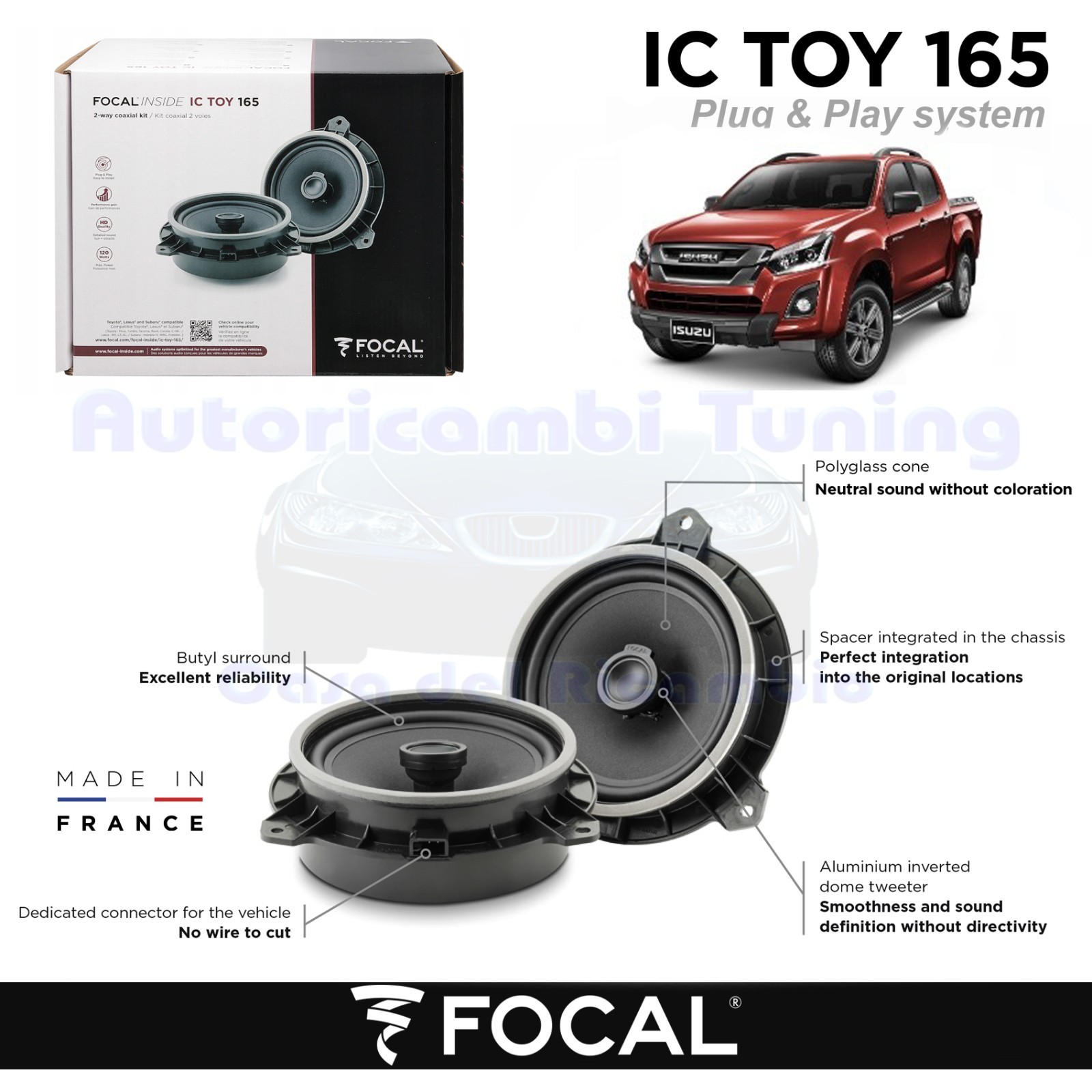 Casse Focal IC TOY 165 per Isuzu D-MAX II: Qualità e Montaggio Facile