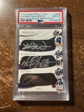 2019 Panini Immaculate Eye Black Triple Auto Warner/Faulk/Bruce PSA 8 #EBT-WFB