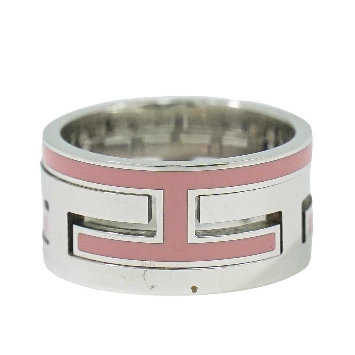 Anillo HERMES Move H H Logo Ag925 Talla 52 12 Plata Rosa Accesorio Joyería Usado