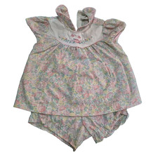 Vintage 80 s Carter s 2 Piece Spring Summer Embroidered Floral 12 months
