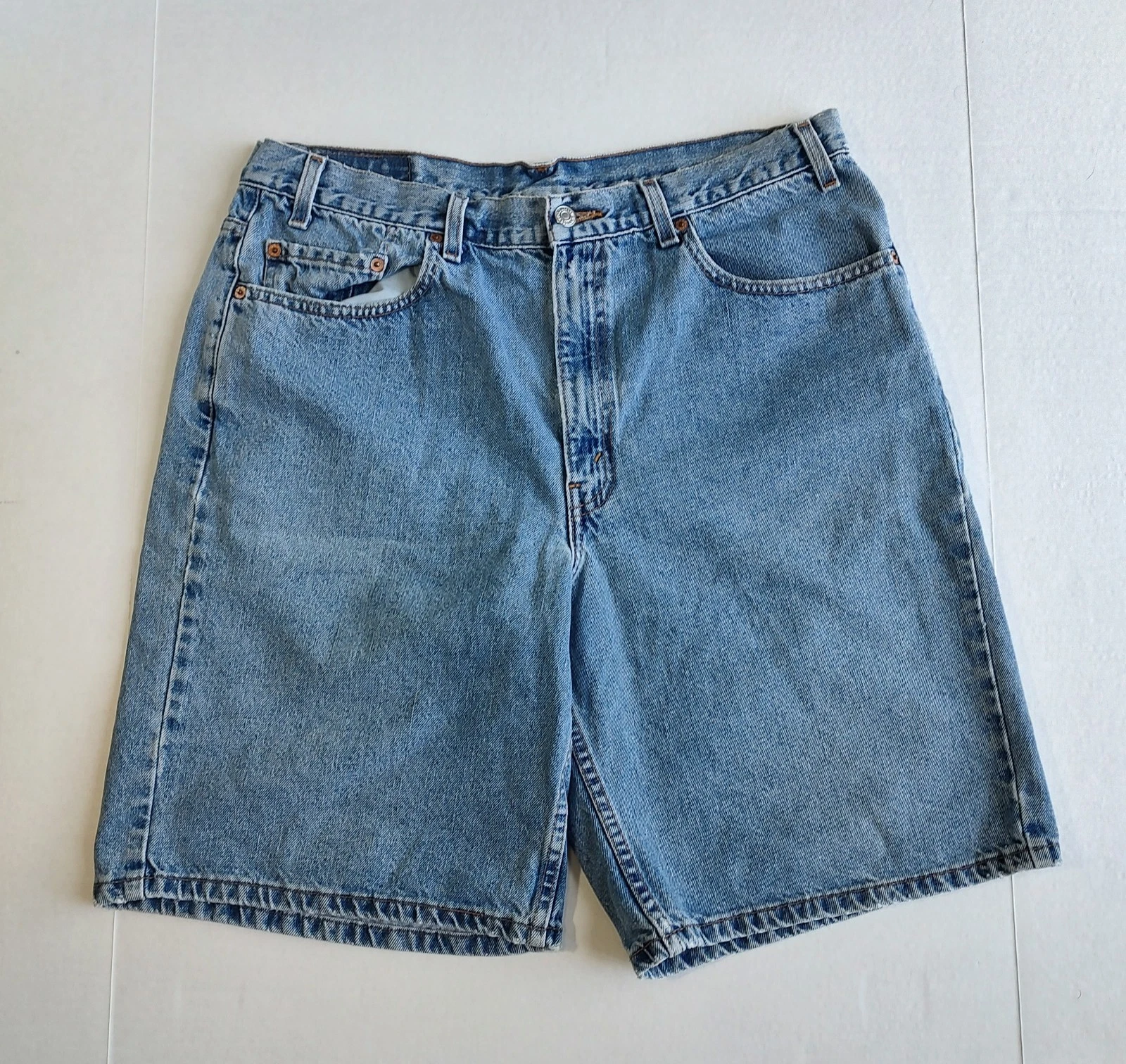 Vtg Y2K Levis 550 Jeans Shorts Mens 36 Blue Relaxed Fit Medium Wash Jorts Baggy