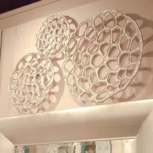 Nickel Plated Open Honeycomb Wall Art Decor - Picture 3 of 3