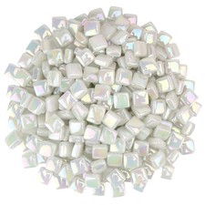 White Mosaic Tiles, 10mm Square Glass Mosaic Pieces, 300g 160 Pieces , Glass...