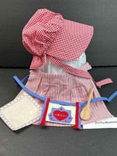 American Girl Kirsten Meet Accessory Bonnet~Hankie~AG~Apron~Spoon bag~Addy spoon