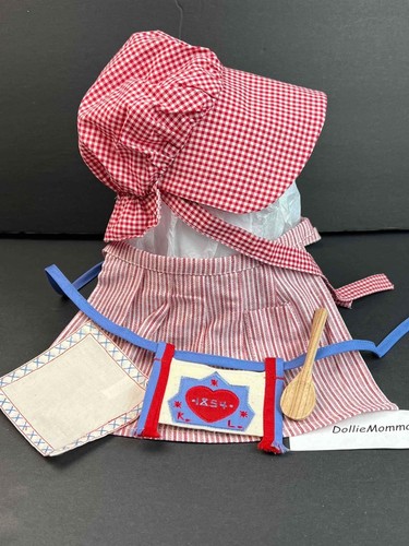 American Girl Kirsten Meet Accessory Bonnet~Hankie~AG~Apron~Spoon bag~Addy spoon