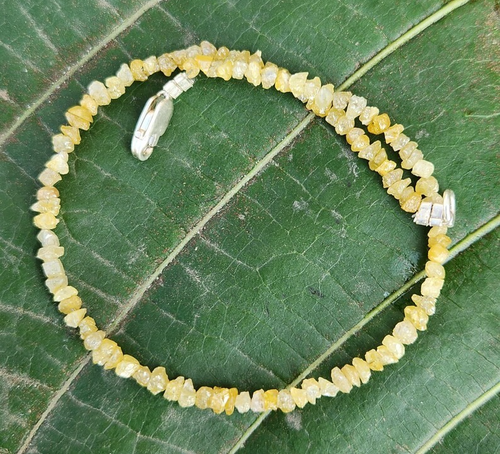 Perline Diamanti Grezzi Giallo Naturale 8Ct Diamanti Sciolti Non Tagliati Uso per Bracciale. - Foto 2 di 6