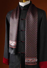 100 Silk mulberry men women Scarf neckerchief Wrap plaid black red MY116-46