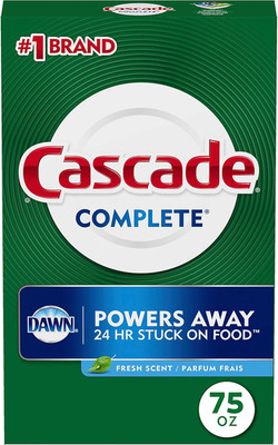 Cascade Complete Powder Dishwasher Detergent, Fresh Scent, 75 Oz White