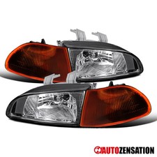 Fit 1992-1995 Honda Civic Sedan Black Headlightssmoke Amber Corner Lamps 93 94 Fit 1992-1995 Honda Civic Sedan Black Headlightssmoke Amber Corner Lamps 93 94