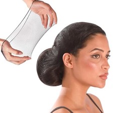 100 Pcs Black Hair Net 26" Elastic Invisible Mesh Wig Cap Bun Kitchen Use