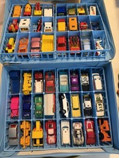 Vintage Hot Wheels Matchbox Zylmex Car Lot Of 48 W/ Carrying Case 70s 80s 90s