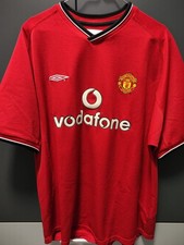 Manchester United 2001-2002 Home Shirt 19 Yorke Size XL Adult Umbro Sportwool