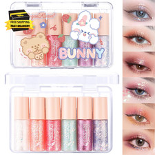 6 Pcs Liquid Glitter Eyeshadow Set Colorful Eyeliner with Long-Lasting and Water