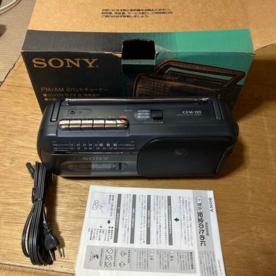 Sony Cassette Recorder CFM-155 AM FM Black Compact Operation confirmed Used