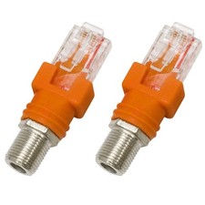 2 Pack F Female to RJ45 Male Coaxial Barrel Couplers Adapters RF RJ45...