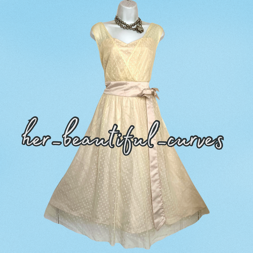 LINDY BOP POLKA DOTS VINTAGE STYLE OCCASION PARTY DRESS SIZE 20 fits 18 - Picture 3 of 6