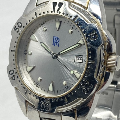 #ad #ad Fossil Rolls Royce Watch Men 38mm Silver Tone Date PR 5104 100M New Battery 7quot; $39.99