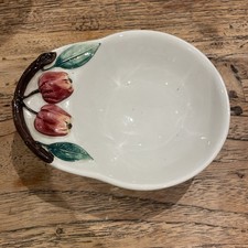 Vintage Italian Apple ATN small Serving Dish Hand Painted Ceramic 3D gorgeous