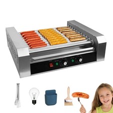 Hot Dog 5-10 Rollers Grill Cooker Machine 1700w-Commercial Grade-Stainless Steel