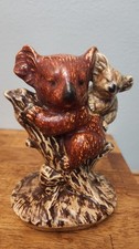 Vintage Koala Bear & Joey Ceramic Figurine In Tree