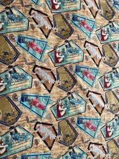 Michael Miller Paw Prints of Egypt CM390 Egyptian  Mummy Cats Fabric  43”W X 66”