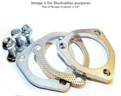 Universal 55 mm 2,1'' Edelstahl 304 Auspuffflansch 3 Bolzen Set mit Dichtung,