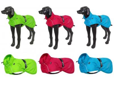 Hunderegenmantel wasserdicht mit Reflektionsstreifen Rukka 25-65  Hundemantel