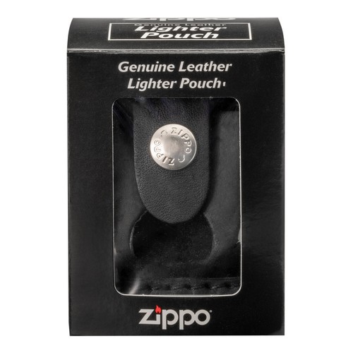 New ZIPPO Black Leather Pouch with Wide Loop and Thumb Notch Genuine AU Stock - Picture 4 of 6