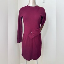 LRL Lauren Jeans Ralph Lauren Fitted Dress Size Medium Patched Elbows Burgundy